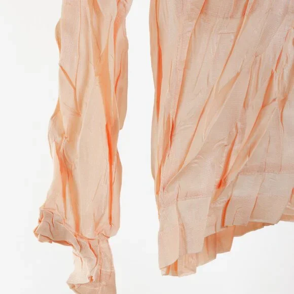 Issey Miyake Pleats Please Peach Crinkle Pleat Jacket
